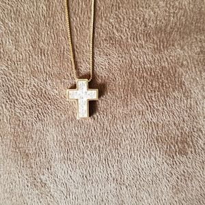 14kt Yellow Gold Cubic Zirconia Cross